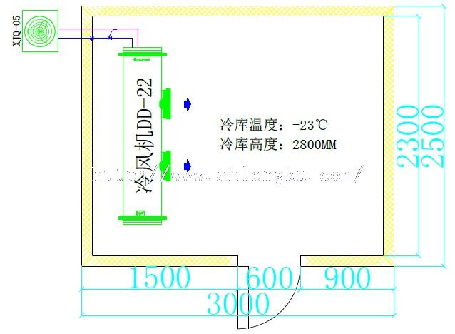 7.5平方冷凍庫(kù)平面圖